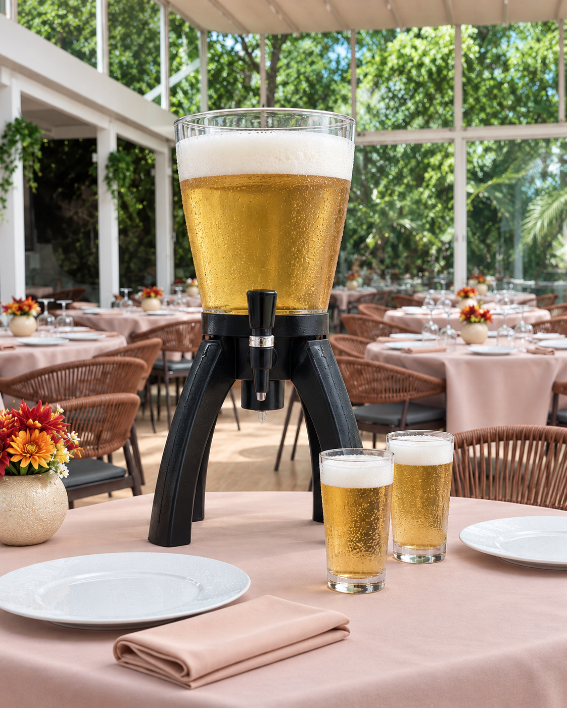 Bière en girafe, photographie d’illustration dans l’ambiance du Pirate